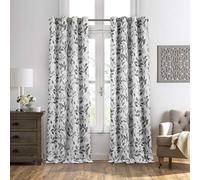 Elrene Home Fashions Panneau de Rideau de fenêtre occultant à imprimé botanique, mélange de polylin, Gris, 132,1 cm de Large x 213,4 cm de Long (Lot de 1)
