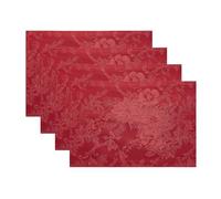 Elrene Home Fashions Poinsettia Elegance Lot de 4 Sets de Table en Jacquard Rouge 33 x 48,3 cm
