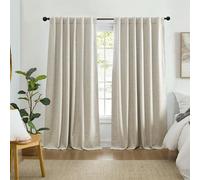 Elrene Home Fashions Solace Rideau de fenêtre 100% occultant, économe en énergie, Texture Solide avec Passe-Tringle/Pattes arrière pour Salon, Chambre, Bureau à Domicile, 132,1 x 213,4 cm, Lin