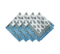 Elrene Home Fashions Tropez Lot de 4 Serviettes de Table en Tissu résistant aux Taches côtières et à l'eau pour intérieur/extérieur 43,2 x 43,2 cm
