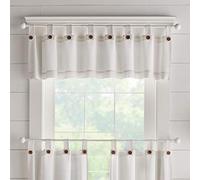 Elrene Home Fashions Tucker Rideau de fenêtre à Boutons Solides Cantonnière de Cuisine 152,4 cm de Large x 38,1 cm de Long (1, Blanc