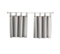 Elrene Home Fashions Tucker Solid Lot de 2 Rideaux de fenêtre à Boutons pour Cuisine ou Salle de Bain, 76,2 x 61 cm, Gris