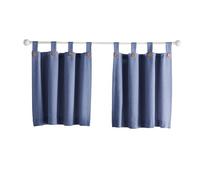 Elrene Home Fashions Tucker Solid Lot de 2 Rideaux de fenêtre à Boutons pour Cuisine ou Salle de Bain, 76,2 x 91,4 cm, Bleus
