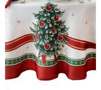 Elrene Home Fashions Villeroy & Boch Toy's Delight Christmas Wrinkle Resistant Fabric Tablecloth, Holiday Table Decor, 60"x84" Oval, Multi