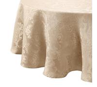 Elrene Nappe damassée, Polyester, Taupe, 70 inches Round