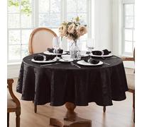 Elrene Nappe Ronde damassée en Polyester Noir 177,8 cm