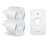 ELRO DB2000 Sonnette de porte sans fil - avec 2 récepteurs compacts enfichables - portée 200 mètres - étanchéité IP65 - 64 mélodies - Blanc