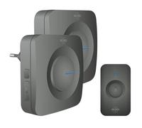 ELRO DB3000 Sonnette de porte sans fil - 1x récepteur à piles + 1x Plug-in - 64 Mélodies - Distance sans fil : 300m - Noir
