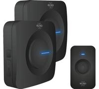 Elro Sonnette sans fil DB3000 – 2 récepteurs à piles, 64 mélodies, 300 m, noir