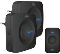 Sonnette de porte sans fil ELRO DB3000 - 2x Récepteur Plug-in - 64 Mélodies - Distance sans fil : 300m - Noir