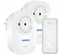 ELRO DB4000 Kit de sonnette Kinetic sans fil - avec 2 x récepteur plug-in avec prise - sans piles (DB4000-P1C2W)