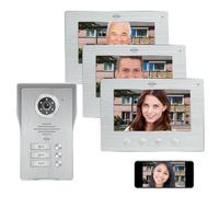 ELRO DV4000-3 Vidéophone WiFi-IP │ 3 Appartements │ Caméra 1080P Full-HD avec Vision Nocturne │ Câble à 3 Fils │ 16 Sonneries