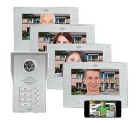 ELRO DV4000-4 Vidéophone WiFi-IP │ 4 Appartements │ Caméra 1080P Full-HD avec Vision Nocturne │ Câble à 4 Fils │ 16 Sonneries