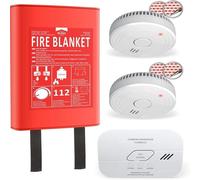 ELRO FF0404 Lot de 2 détecteurs de fumée CO avec Couverture Rigide de 1,2 m