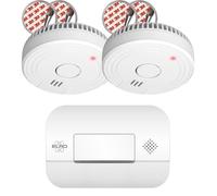 ELRO FF1840 Kit Complet de Sécurité Incendie - 2 Détecteurs de Fumée avec Montage Magnétique et Détecteur de CO - Batteries Longue Durée