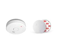 ELRO FS180111 Détecteur de fumée - Conforme à la Norme européenne EN14604, Blanc & Sonero MH-070-03 Support Magnétique pour Détecteurs de Fumée Diamètre 70 mm Aimants Extra-forts, 3 Pièces