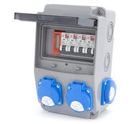 ELS Elektrotechnika répartiteur de prises répartiteur mural avec interrupteur LS et compteur 4x230V + 4x LS C16 + MID compteur électrique, câblé, pour intérieur/extérieur, ateliers et usines IP54