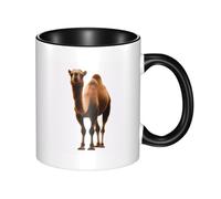 ELSMZXZD Tasses en céramique bicolore couleur chameau sable du désert - Tasse à café et thé 325 ml pour boissons chaudes ou froides - Tasse en porcelaine double couleur pour la maison, le bureau et la