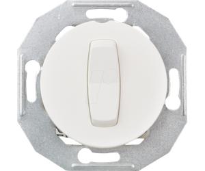 ELSO WDE011002 - Bouton avec plaque centrale, blanc, rond, encastré, Renova, Desi