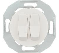 ELSO WDE011026 - Double interrupteur à bascule, avec plaque centrale, blanc, rond