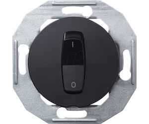 ELSO WDE011206 - Disjoncteur, 2 pôles, avec plaque centrale, noir, encastré, Reno