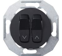 ELSO WDE011254 - Bouton pour persienne avec plaque centrale, noir, rond, encastré