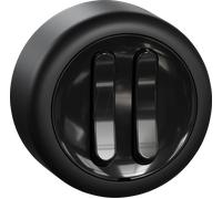 ELSO WDE015926 - Interrupteur à double changement, apparent complet, noir, rond,