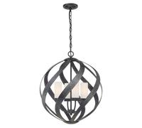 Elstead Blacksmith Lampe à suspendre d'extérieur E14 4x vieux noir opale gravé IP44