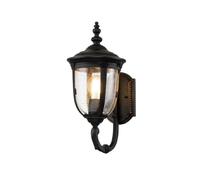 Applique murale d'extérieur, lanterne, luminaire de cour, balcon, E27, verre transparent, aluminium, bronze