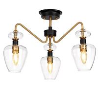 Elstead Lighting Plafonnier Sémi-Encastré 3 Lumières Acier Laiton 56,4 cm E14
