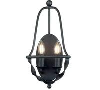 Applique murale couloir lampe bougeoir look 2 lampes E14 acier gris salon