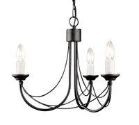 Elstead Lighting Carisbrooke lampe suspendue 3x60 W noir CB3-BLACK