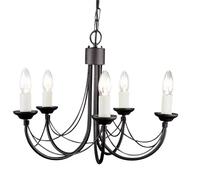 Elstead Lighting Carisbrooke lampe suspendue 5x60 W noir CB5-BLACK