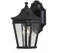 Applique d'extérieur Cotswold Lane noire et transparente, 1xE27x60W, aluminium, dimensions : 29,2 x 16,5 x 19,7 cm, IP44, Feiss