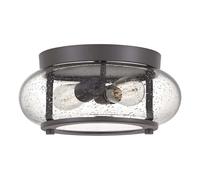 Elstead Lighting Deckenlampe Verre Métal Antik Bronze 2 Lumières E27 D 30,5 cm