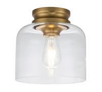 Plafonnier lampe salon lumière E27 acier laiton verre clair couloir lumière