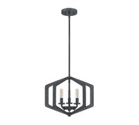 Elstead Lighting Lampe à Suspension Plafonnier 3 Lumières Acier Noir Mat