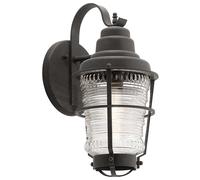 Elstead Lighting Lampe Murale Extérieure Vintage IP44 Verre Noir E27 45,7 cm