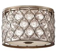 Plafonnier, luminaire de salon, lampe design, cristaux, acier, D 31,1 cm, 2 flammes