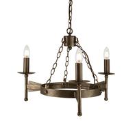 Elstead Lighting Lustre Suspendu Bronze 3 Lumières 60 cm Plafonnier