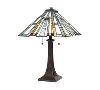 Lampe de chevet lampe de lecture lampe de table mosaïque verre acier interrupteur à tirette bronze