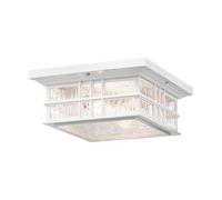 Elstead Lighting Plafonnier Extérieur Encastré Verre Blanc 30,5x30,5 cm IP44 E27