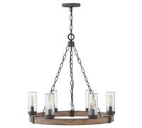 Elstead Lighting Sawyer lampe suspendue 6x40 W bois-fer HK-SAWYER6-SQ