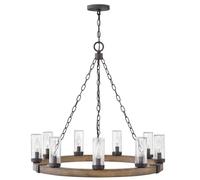 Elstead Lighting Sawyer lampe suspendue x40 W bois-fer HK-SAWYER9-SQ