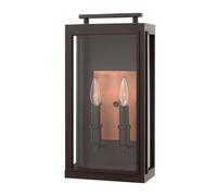 Elstead Lighting Wandleuchte Extérieure 2 Lumières Bronze Cuivre Verre IP44