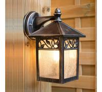 Garden Zone - Applique d'extérieur rétro noire E27 60W Winchcombe
