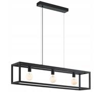 ELSWICK SUSPENSION NOIRE 3X E27/ 60W IP20 ACIER 49564