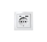 Eltako Prise avec contact de protection blanc, blanc (RAL 9016) 30055897