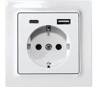 ELTAKO Steckdose 1f rws glz USB UP m.BS IP20
