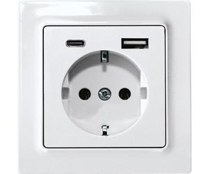 ELTAKO Steckdose 1f rws glz USB UP m.BS IP20